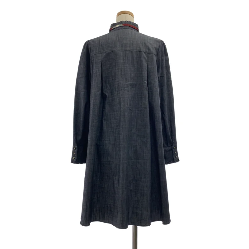 BLUE LABEL CRESTBRIDGE / ブルーレーベル・クレストブリッジ | スラブシャンブレー フルダルマイクロツイル ストレッチワンピース | 38 | レディース