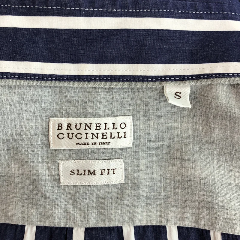 BRUNELLO CUCINELLI / ブルネロクチネリ | SLIM FIT ストライプ シャツ_長袖 | S | メンズ