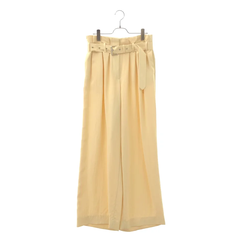 DRIES VAN NOTEN / ドリスヴァンノッテン | アセテート ベルテッド ワイドパンツ | 34 | レディース