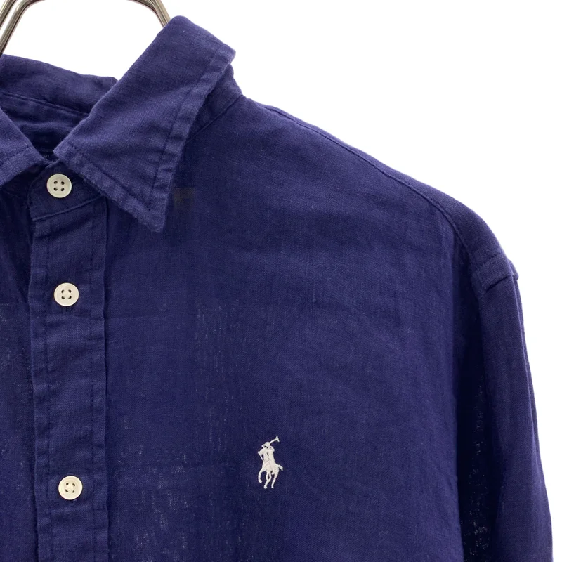 POLO RALPH LAUREN / ポロラルフローレン | リネン ロゴ刺しゅう シャツ | S | メンズ