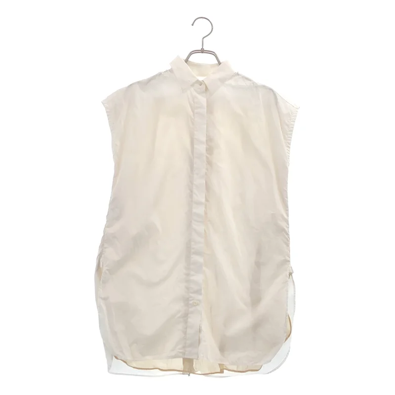 Maison Martin Margiela / メゾンマルタンマルジェラ | 2015SS | シフォンドッキング バックジップ ノースリーブシャツ | 38 | レディース