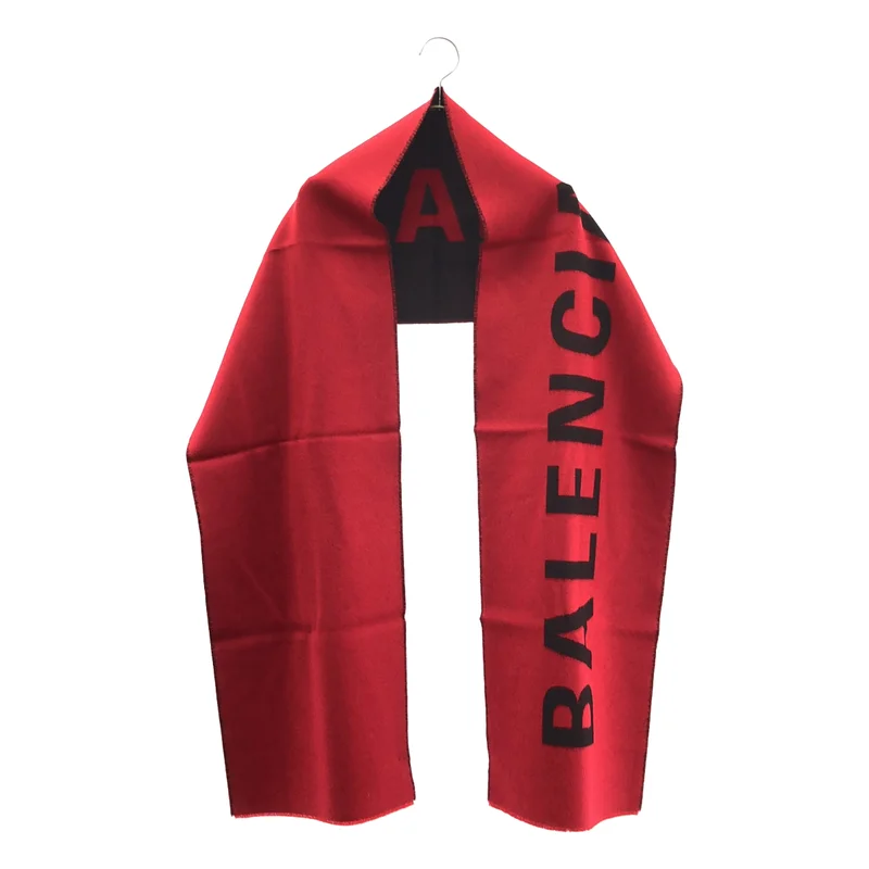BALENCIAGA / バレンシアガ | ウール ロゴ 大判ストール | 30×205cm | その他