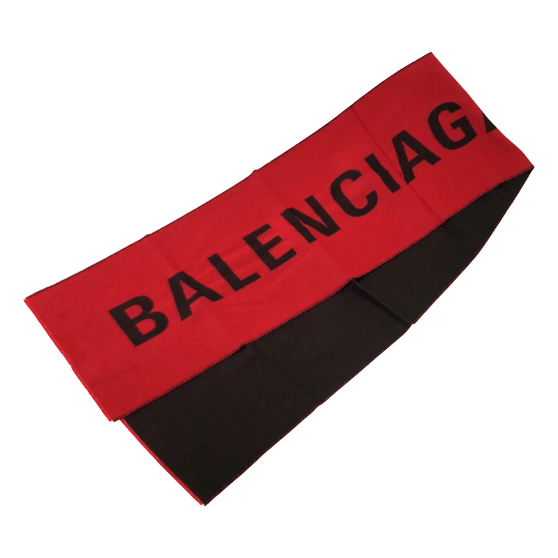 BALENCIAGA / バレンシアガ | ウール ロゴ 大判ストール | 30×205cm | その他
