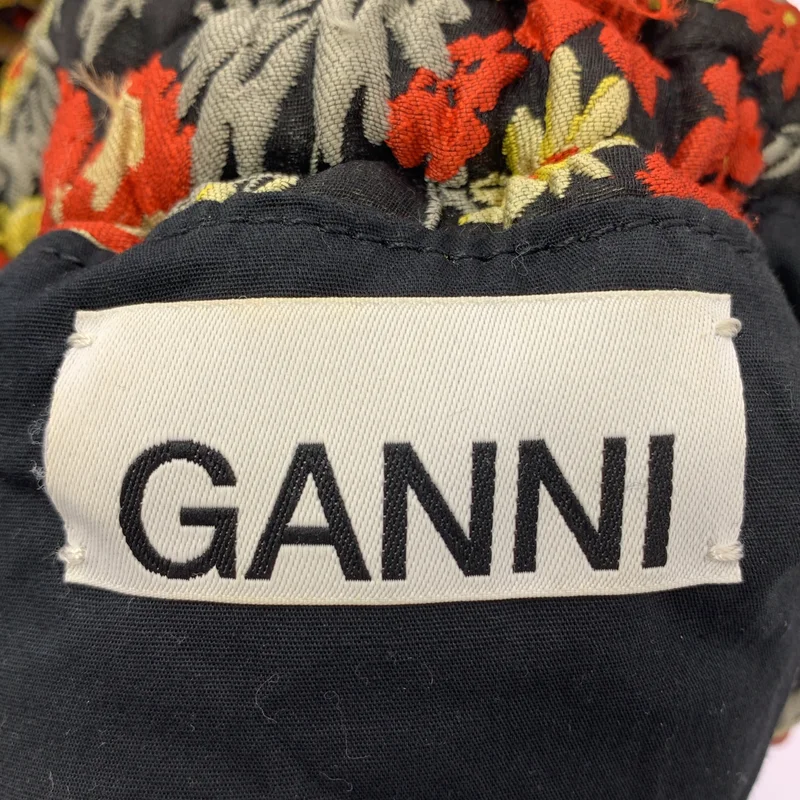 Ganni / ガニー | Embroidered Floral Crossbody / 総柄 フラワー ジャガード ロゴ 巾着 ショルダーバッグ | ONE | レディース