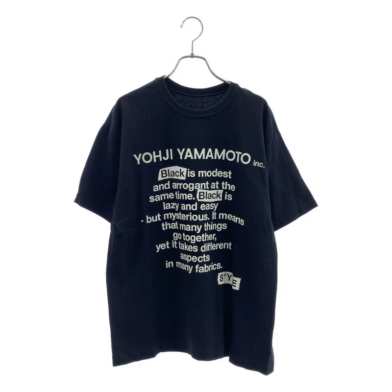ヨウジヤマモト Yohji Yamamoto Tシャツ ロゴ 黒T S'YTE YOHJI YAMAMOTO / サイトヨウジヤマモト | 2019SS | Black is