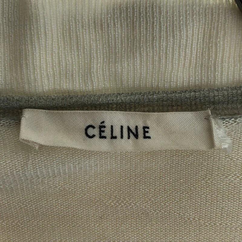 CELINE / セリーヌ | フィービー期 ウール アルパカ混 バイカラー ハイゲージ クルーネックニット | S | レディース