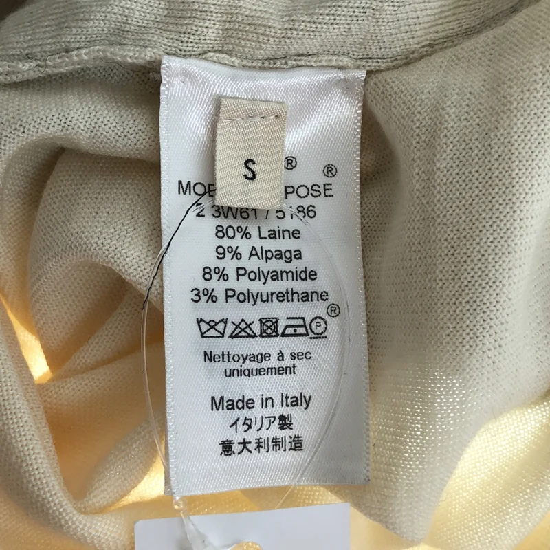 CELINE / セリーヌ | フィービー期 ウール アルパカ混 バイカラー ハイゲージ クルーネックニット | S | レディース