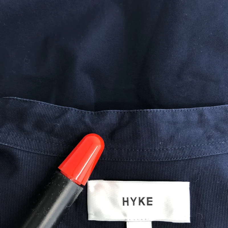 HYKE / ハイク | GROSGRAIN SHIRT / コットン シアースリーブ バンドカラーシャツ | 1 | レディース