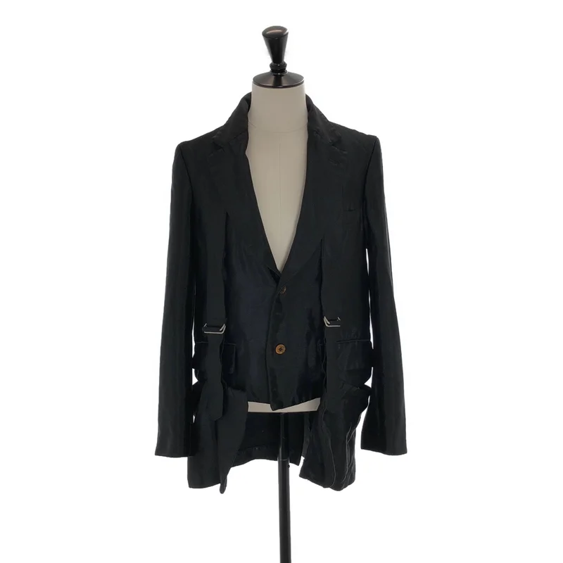 COMME des GARCONS HOMME PLUS / コムデギャルソンオムプリュス | 2020SS | 製品加工 ポリエステル縮絨 変形 ストラップ テーラードジャケット | S | メンズ
