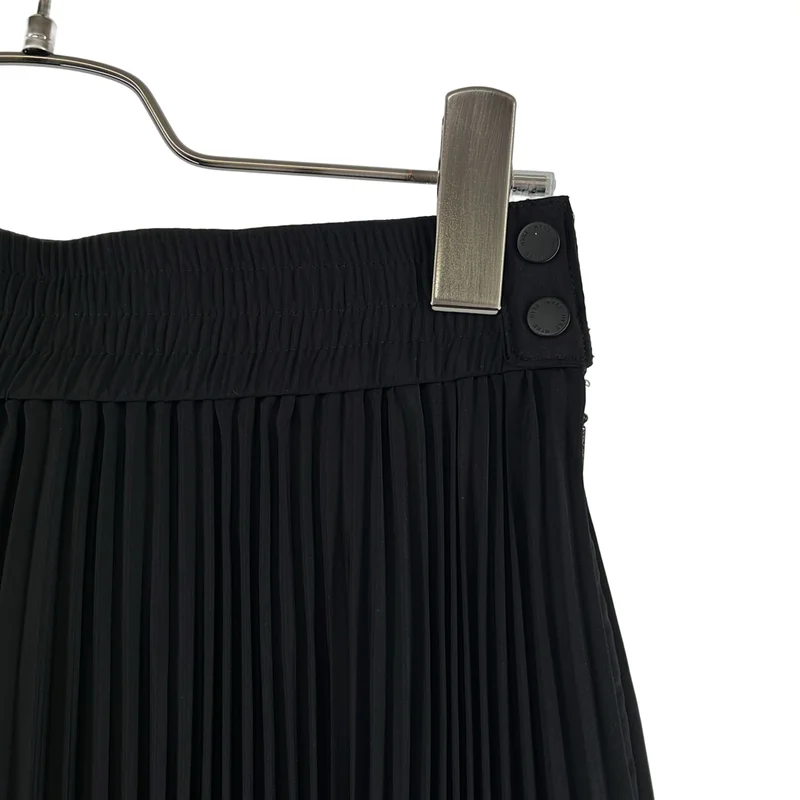HYKE / ハイク | 2023SS | TAFFETA PLEATED SKIRT / ロゴボタン タフタ プリーツ スカート / 裏地付き | 1 | レディース