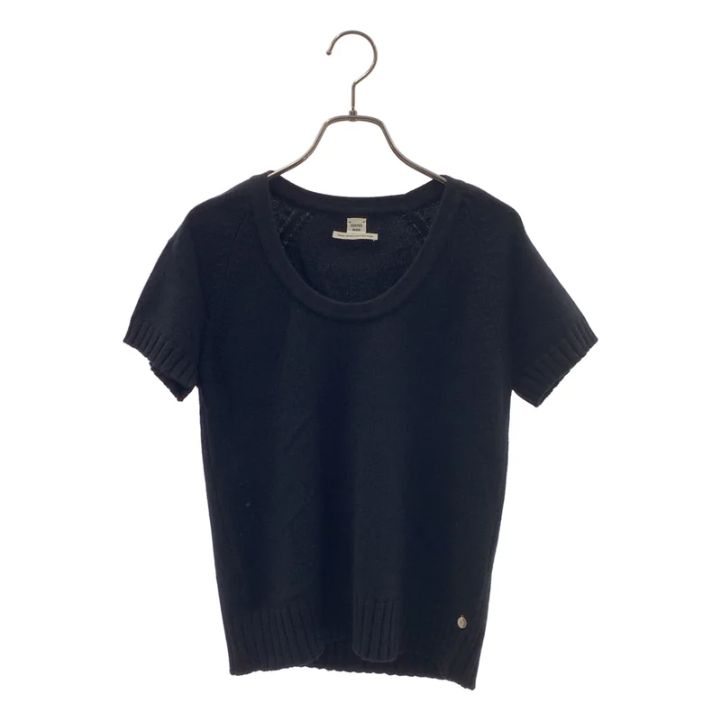 HERMES / エルメス | カシミヤ Hボタン 半袖ニット | 34 | レディース