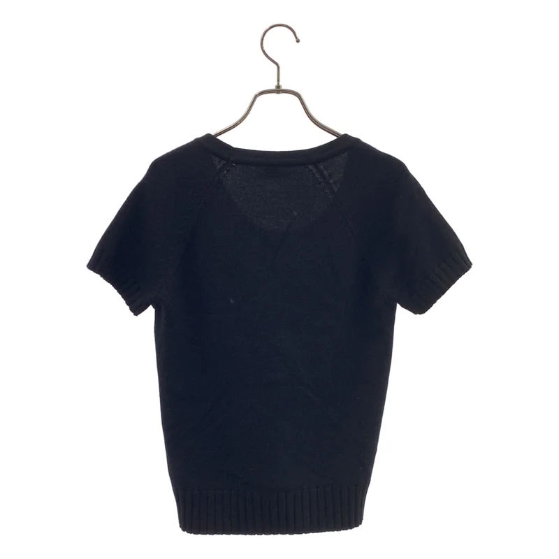 HERMES / エルメス | カシミヤ Hボタン 半袖ニット | 34 | レディース
