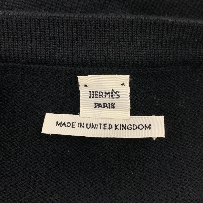 HERMES / エルメス | カシミヤ Hボタン 半袖ニット | 34 | レディース