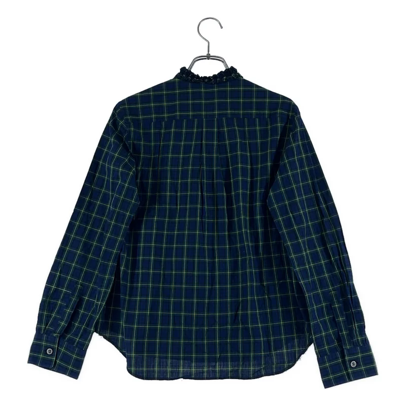 tricot COMME des GARCONS / トリココムデギャルソン | 2013AW | コットン チェック 製品加工 フリル装飾 シャツ ブラウス | M | レディース