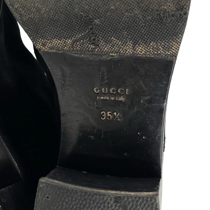GUCCI / グッチ | スエードレザー ダブルベルト ロングブーツ | 35 1/2 | レディース
