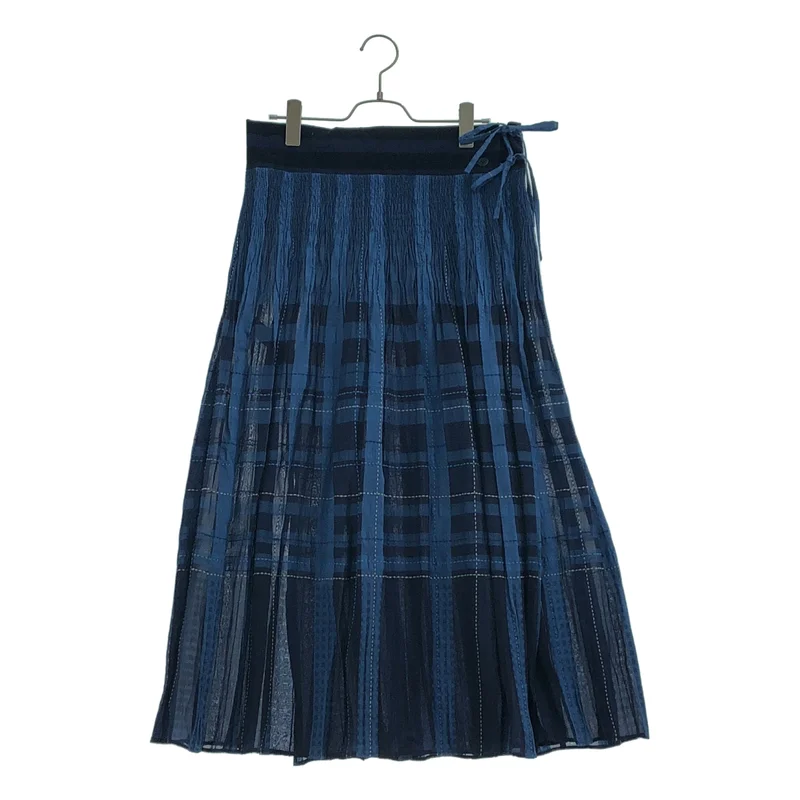HaaT ISSEY MIYAKE / ハートイッセイミヤケ | キュプラ コットン チェック ギャザースカート | 2 | レディース