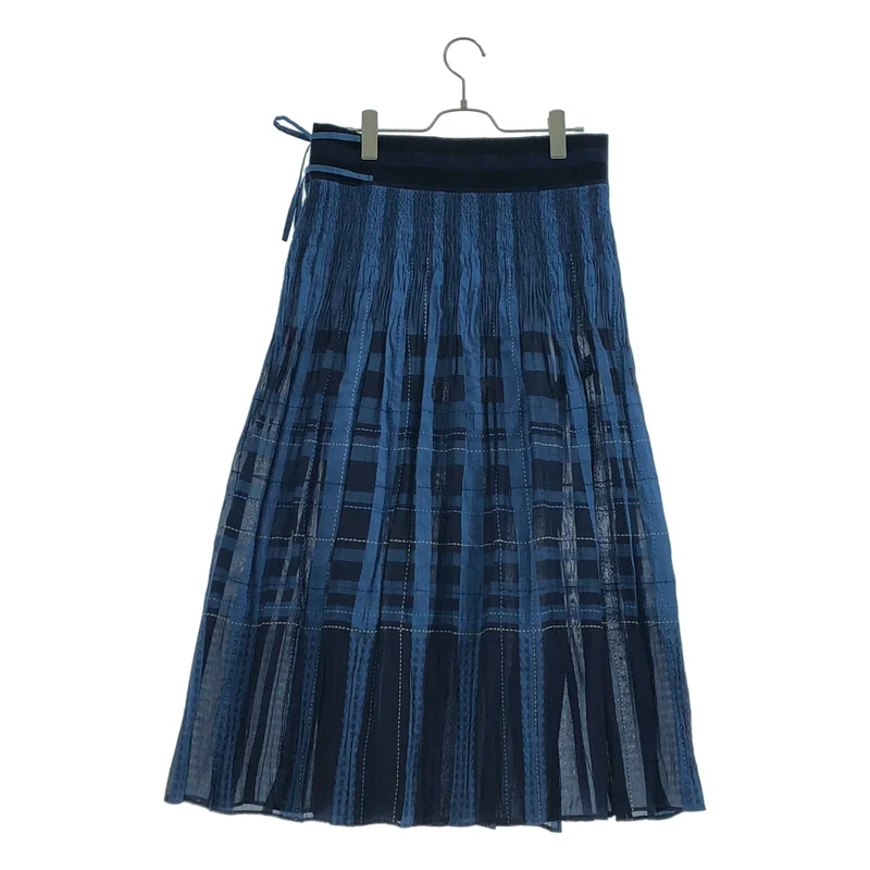 HaaT ISSEY MIYAKE / ハートイッセイミヤケ | キュプラ コットン チェック ギャザースカート | 2 | レディース