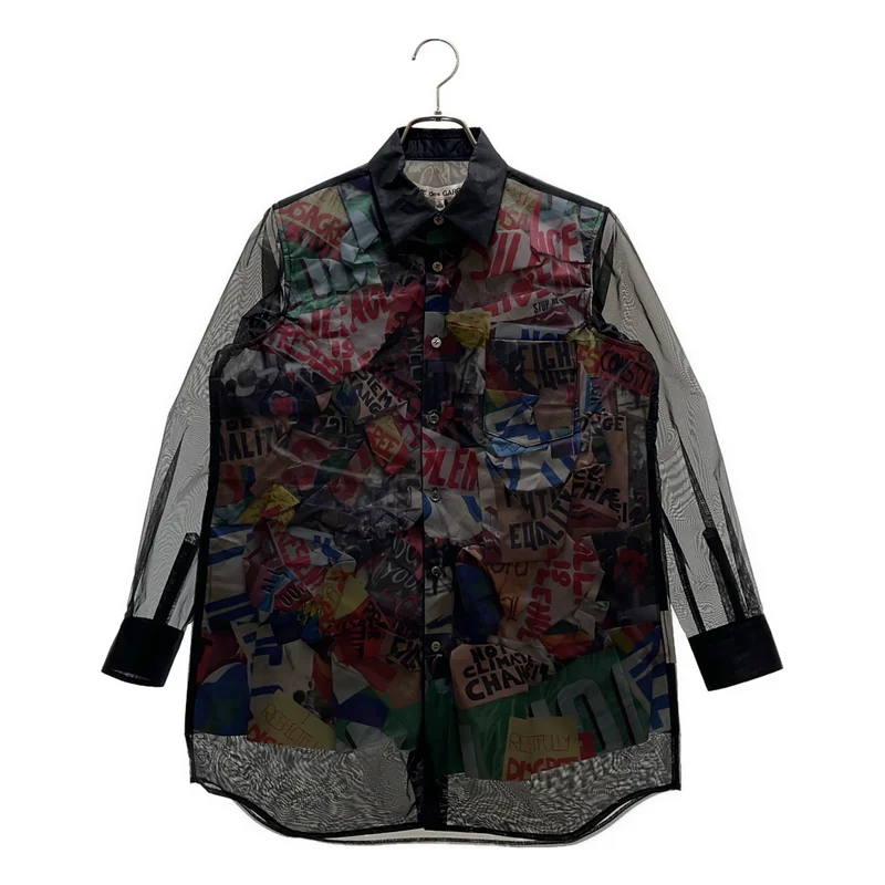 COMME des GARCONS / コムデギャルソン | 2025SS | チュールレイヤード プリントシャツ | S | レディース