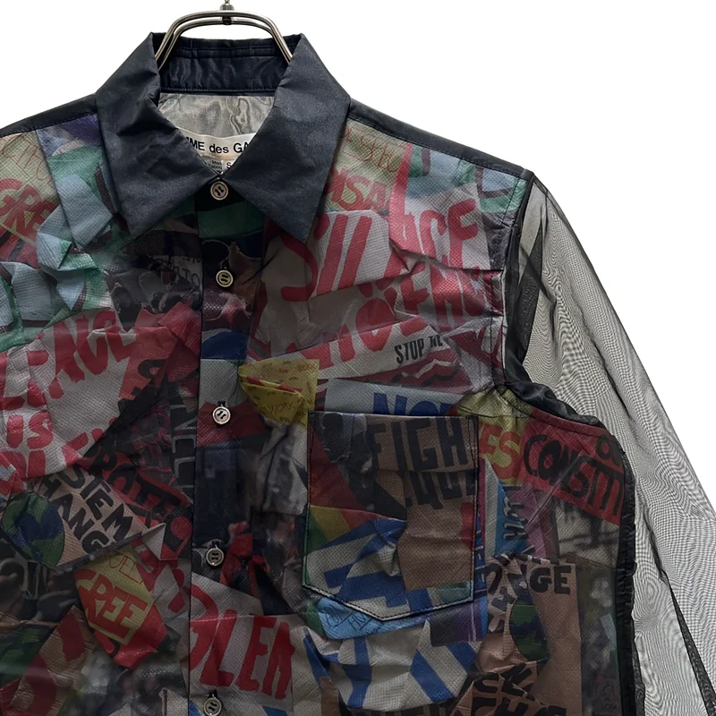 COMME des GARCONS / コムデギャルソン | 2025SS | チュールレイヤード プリントシャツ | S | レディース