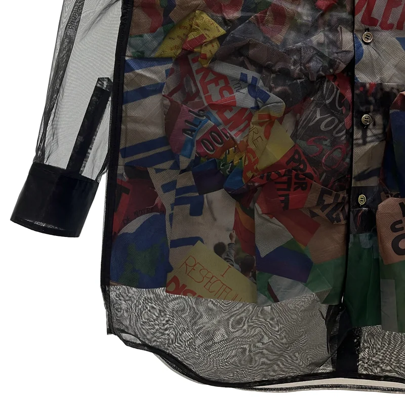 COMME des GARCONS / コムデギャルソン | 2025SS | チュールレイヤード プリントシャツ | S | レディース