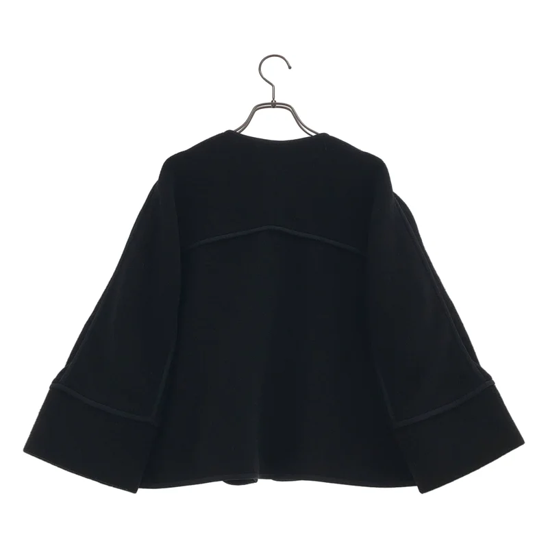 Chloe / クロエ | ウール ノーカラー パイピング ショートコート 14AVE13-14A060 | 34 | レディース