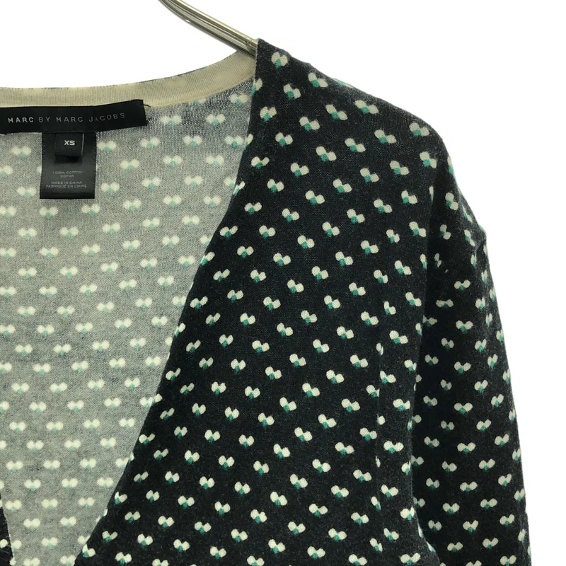 MARC BY MARC JACOBS / マークバイマークジェイコブス | コットン 総柄 ニット カーディガン | XS | レディース