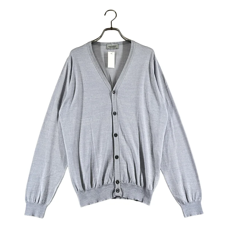 JOHN SMEDLEY / ジョンスメドレー | ウール コットン Vネックカーディガン | L | メンズ