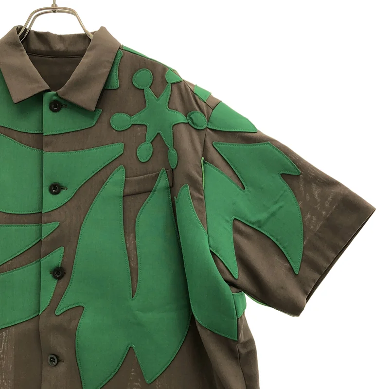 sacai / サカイ | 2024SS | Floral Embroidered Patch Suiting Shirt / フローラル スーチング オーバー シャツ | 1 | メンズ