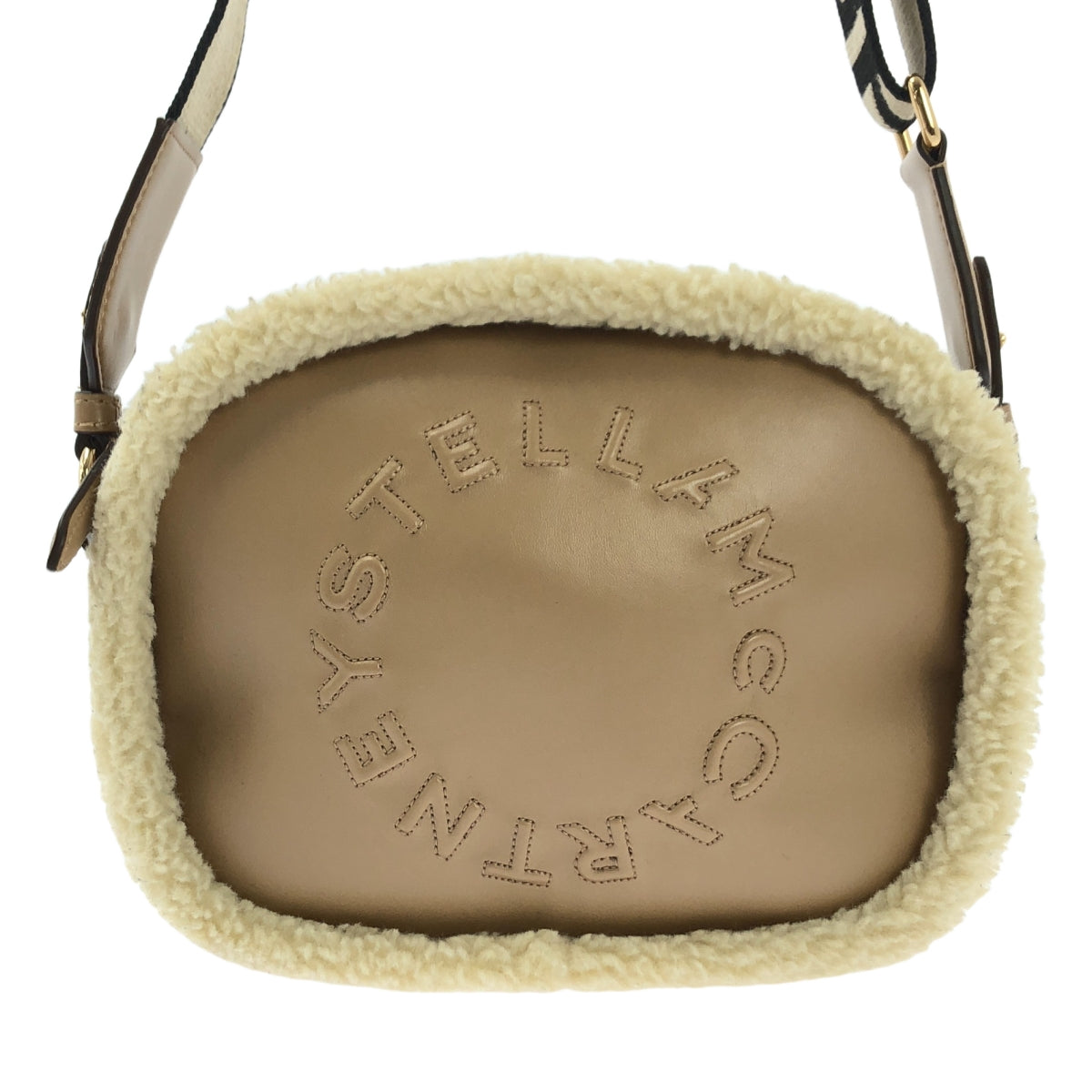 【美品】  STELLA McCARTNEY / ステラマッカートニー | Small Camera Bag Fff &amp; Alter Mat / レザー ボア ロゴ ショルダーバッグ | ベージュ | レディース 美品】 STELLA McCARTNEY / ステラマッカートニー | Small Camera Bag