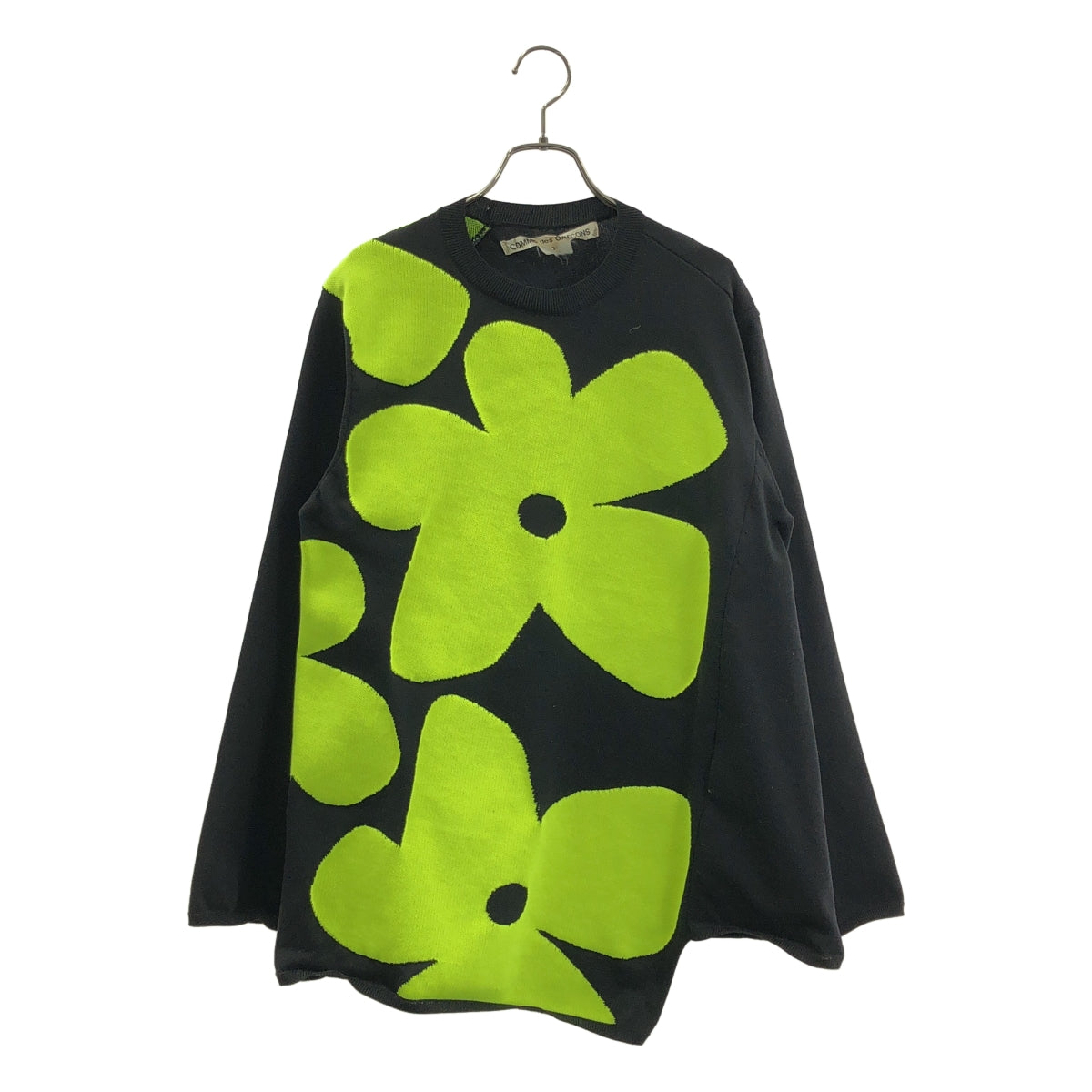 COMME des GARCONS / コムデギャルソン | 2022SS | フラワージャガードニット プルオーバー | S | ブラック/イエロー | レディース COMME des GARCONS / コムデギャルソン | 2022SS | フラワージャガード