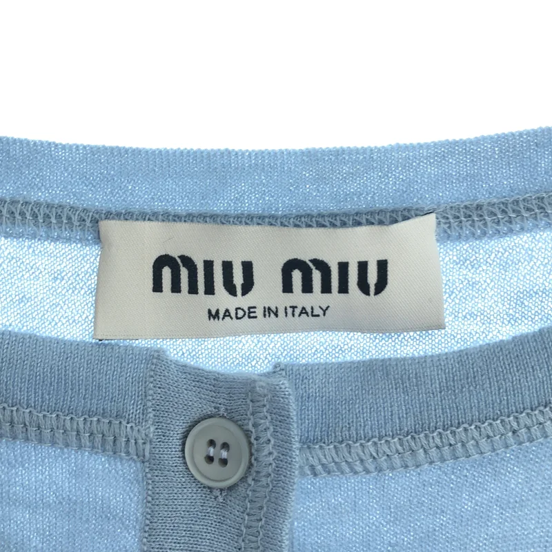 miu miu / ミュウミュウ | 2025 | カシミヤ ロゴ ヘンリーネック ニット | 36 | レディース