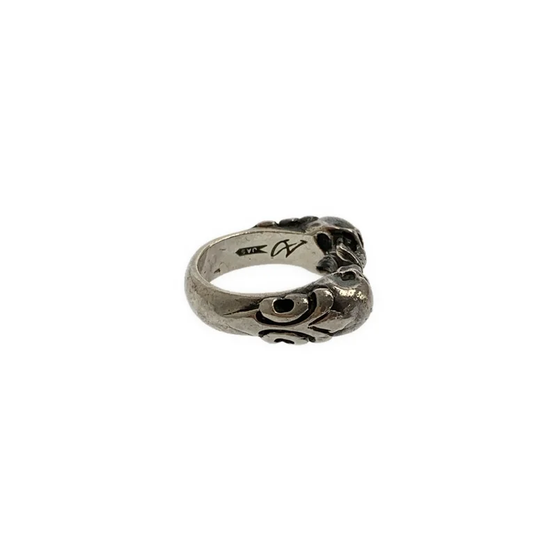 クレイジーピッグ Two Skull Ring シルバーリング 13号 男女兼用