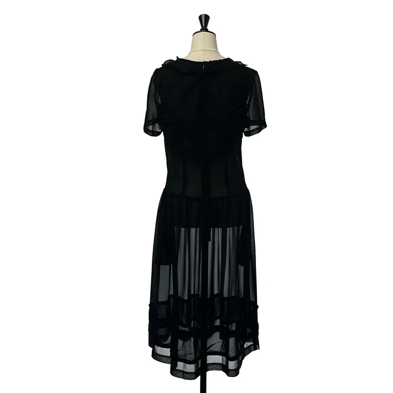 COMME des GARCONS / コムデギャルソン | インサイドアウト バックジップ ギャザー ドレス ワンピース | S | レディース