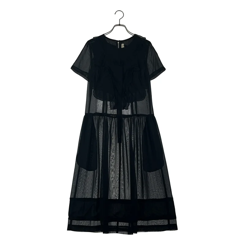 COMME des GARCONS / コムデギャルソン | インサイドアウト バックジップ ギャザー ドレス ワンピース | S | レディース