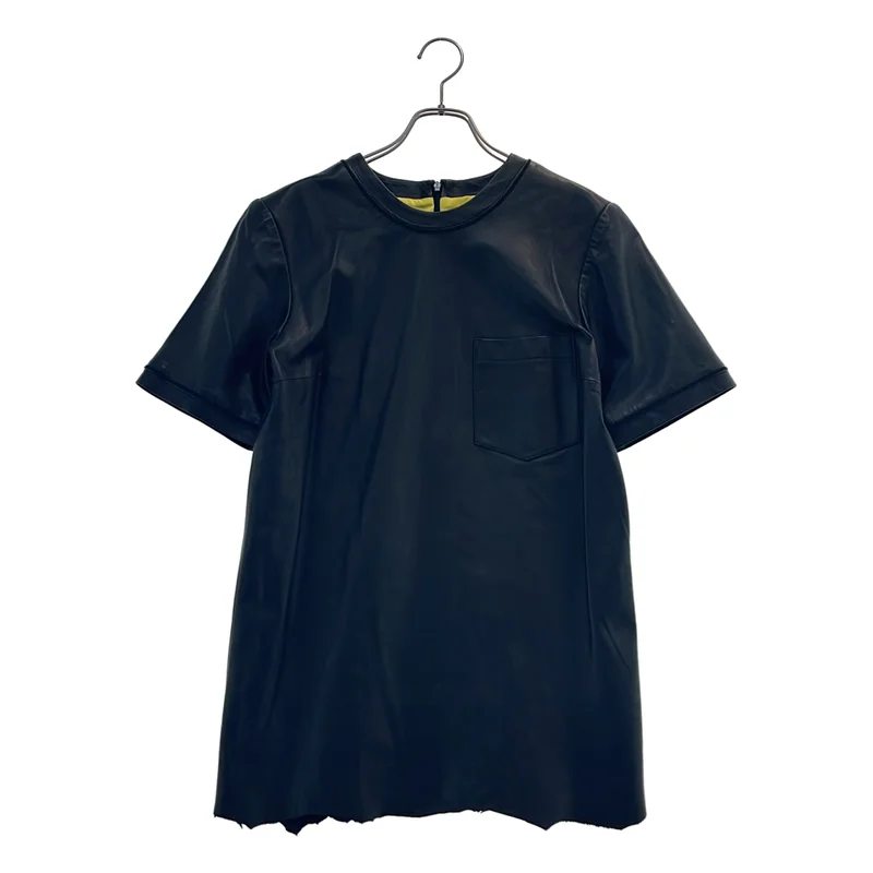 ALEXANDER WANG / アレキサンダーワン | ラムレザー ポケットTシャツ | 0 | レディース