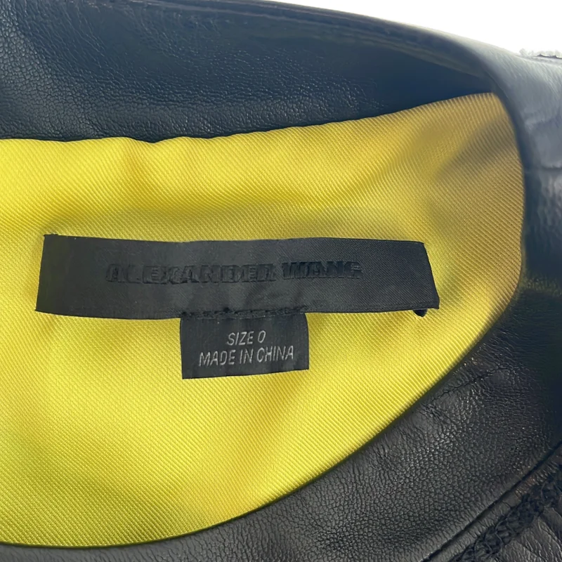 ALEXANDER WANG / アレキサンダーワン | ラムレザー ポケットTシャツ | 0 | レディース