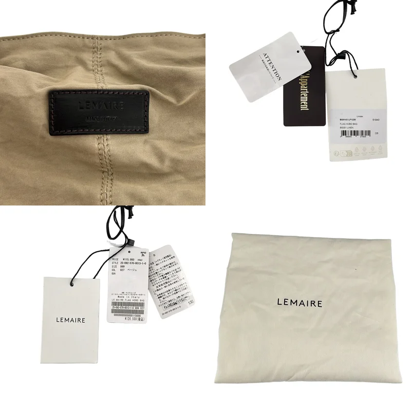 LEMAIRE / ルメール | WASHED COTTON BACHETTE FLAG HOBO BAG ショルダーバッグ | OS | レディース