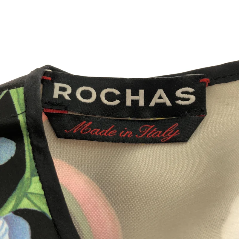 ROCHAS / ロシャス | サテン フラワープリント ワンピース | 40 | レディース