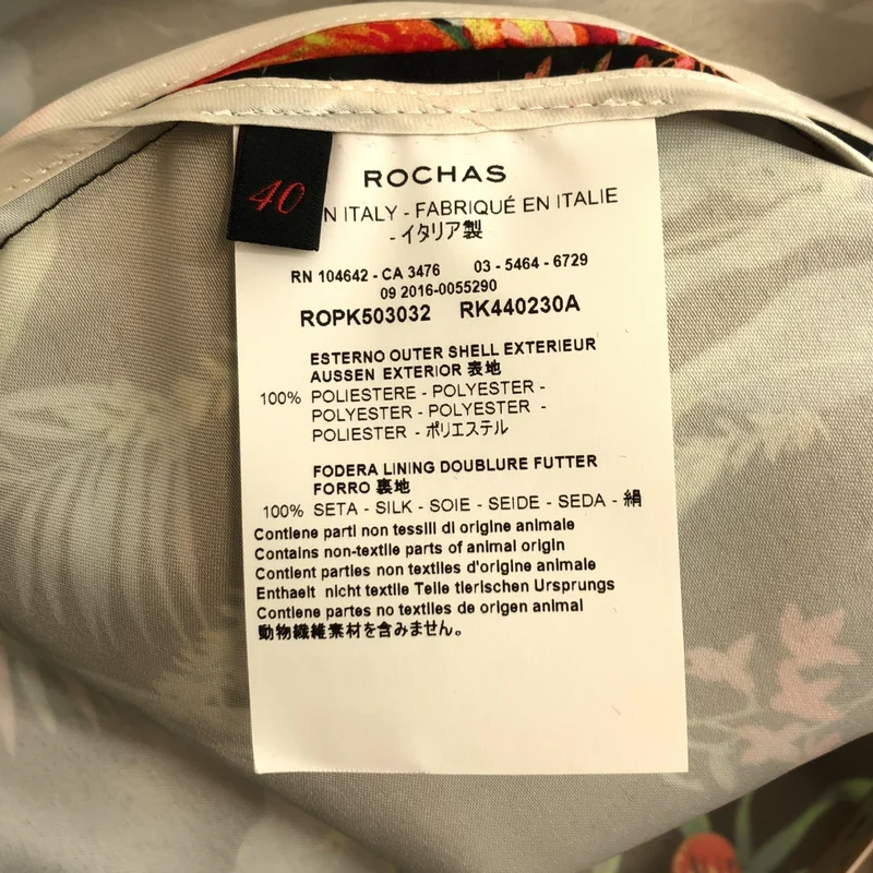 ROCHAS / ロシャス | サテン フラワープリント ワンピース | 40 | レディース