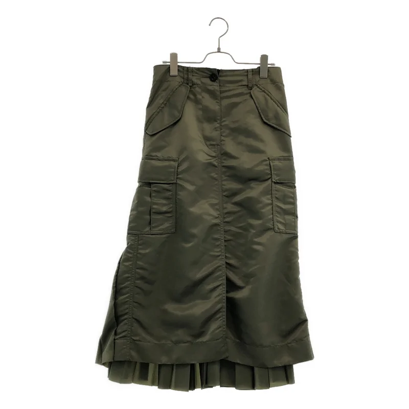 sacai / サカイ | Nylon Twill SK ナイロンツイル プリーツ 切替 スカート | 1 | レディース
