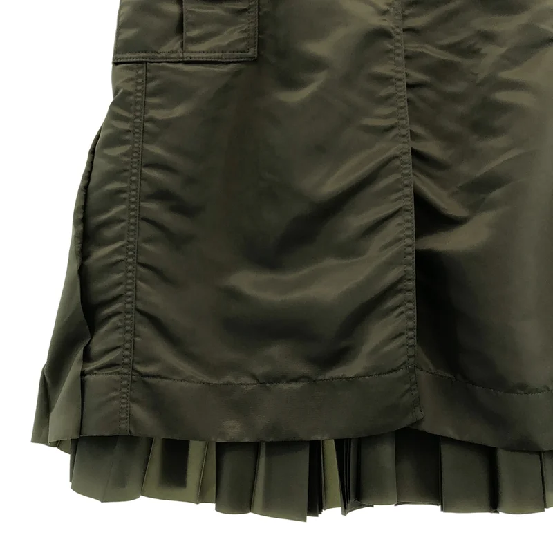 sacai / サカイ | Nylon Twill SK ナイロンツイル プリーツ 切替 スカート | 1 | レディース