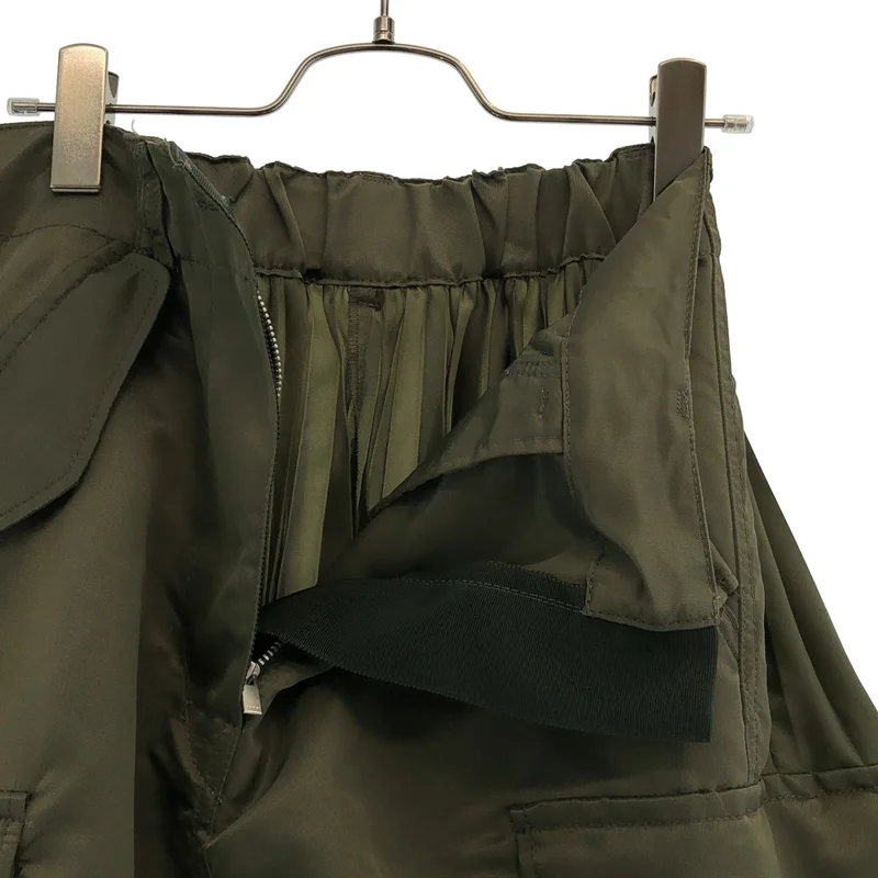 sacai / サカイ | Nylon Twill SK ナイロンツイル プリーツ 切替 スカート | 1 | レディース