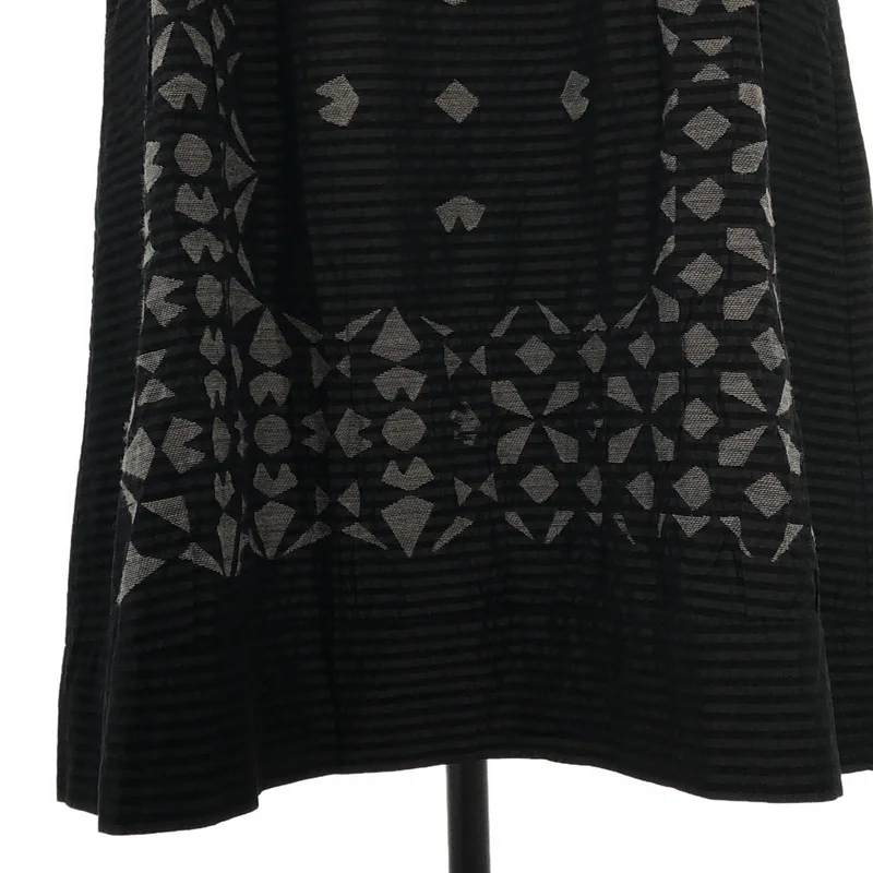 HaaT ISSEY MIYAKE / ハートイッセイミヤケ | シルク混 ボーダー エンブロイダリー 変形 ワンピース | 2 | レディース