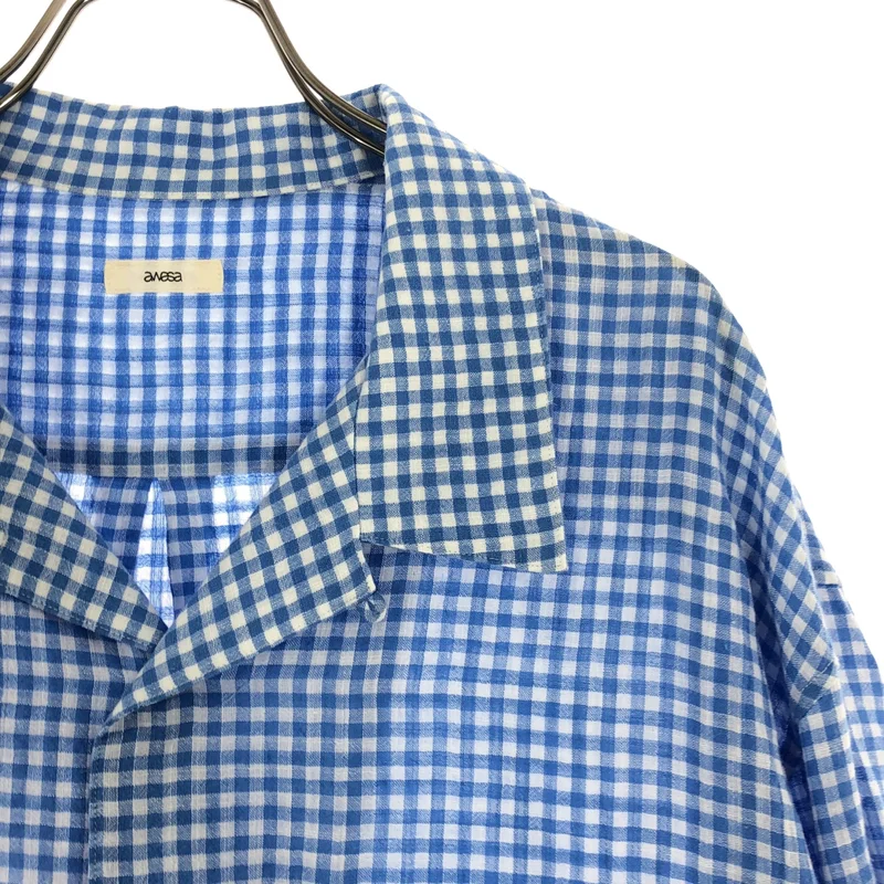 awasa / アワサ | 2026SS | open collar s/s check shirt / オープンカラーチェック 半袖シャツ | 2 | メンズ