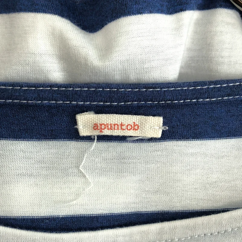 apuntob / アプントビー | リネン ボーダー カットソー切り替え 半袖ワンピース | S | レディース
