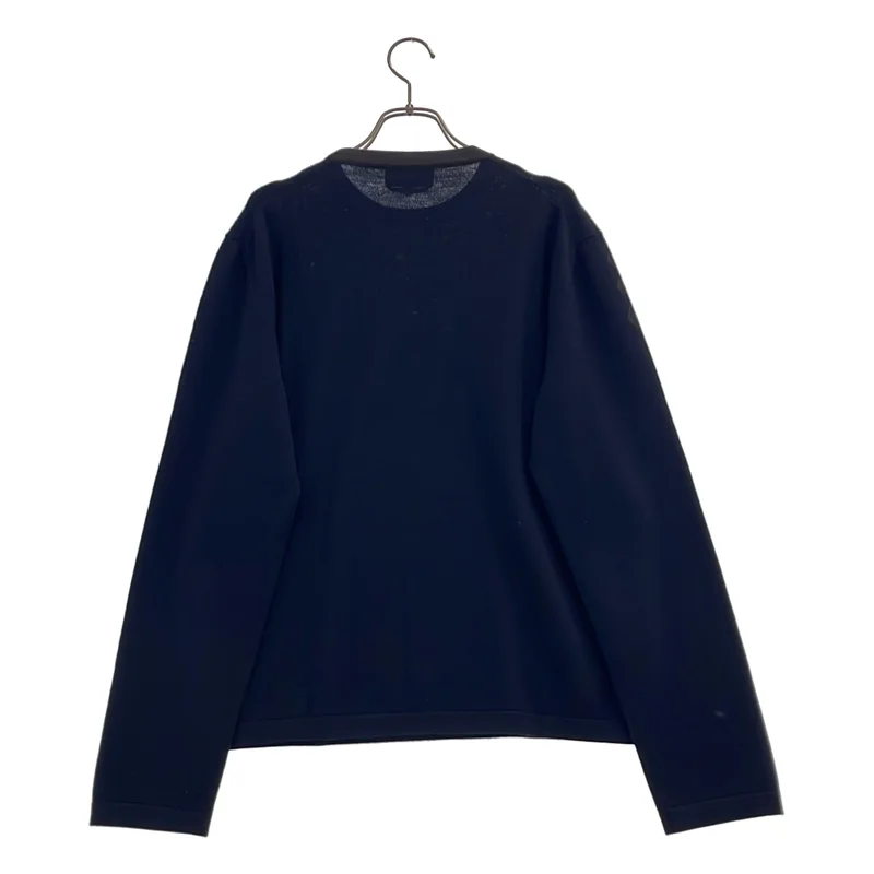 HERMES / エルメス | ウール ワンポイントジャガード トリム クルーネックニット | L | メンズ