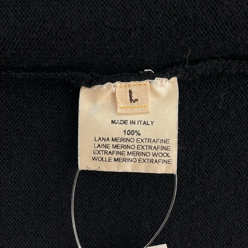 HERMES / エルメス | ウール ワンポイントジャガード トリム クルーネックニット | L | メンズ