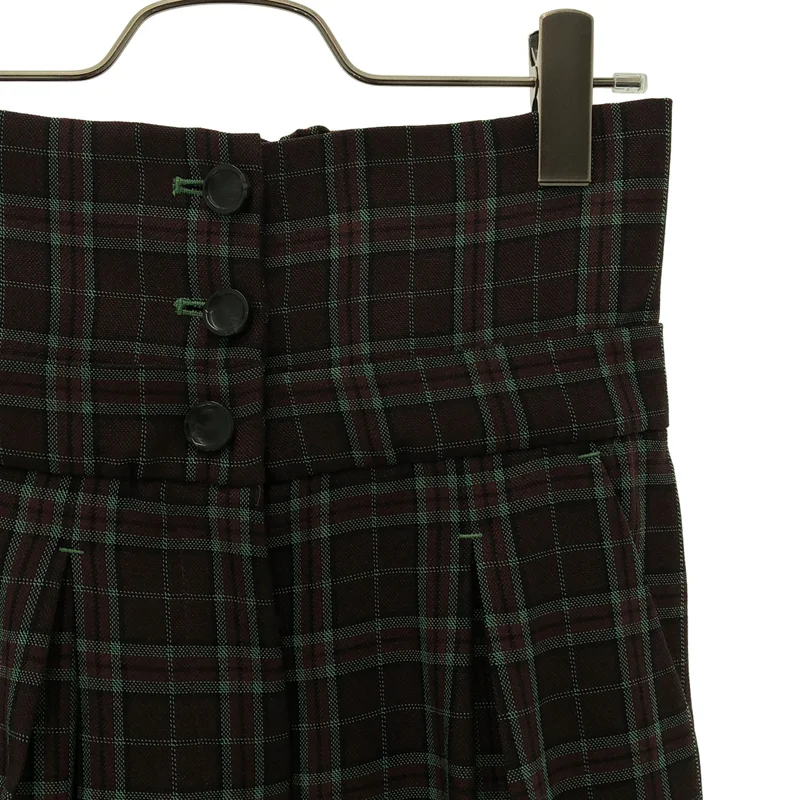 AMERI / アメリ | 2WAY WIDE BELT CHECK PANTS / ワイドベルト チェックパンツ | S | レディース