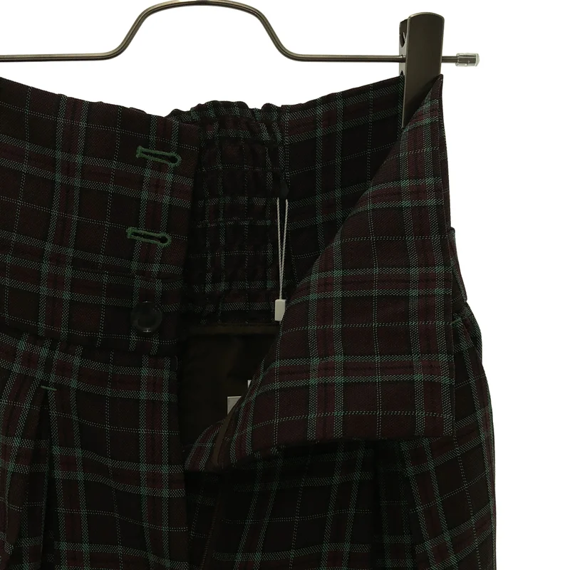 AMERI / アメリ | 2WAY WIDE BELT CHECK PANTS / ワイドベルト チェックパンツ | S | レディース