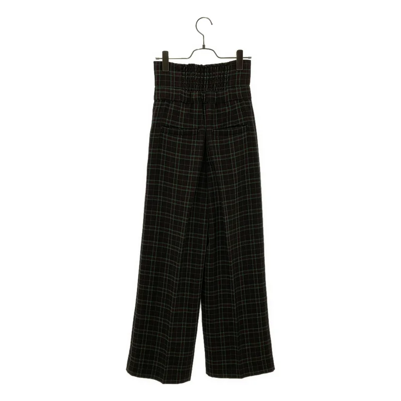 AMERI / アメリ | 2WAY WIDE BELT CHECK PANTS / ワイドベルト チェックパンツ | S | レディース